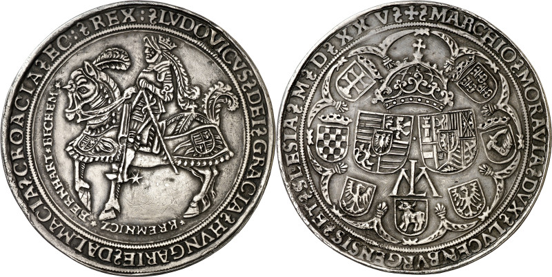 1525. Kremnitz. Luis II Jagiello, rey de Bohemia y Hungría. 1 ¼ schautaler. Ex C...