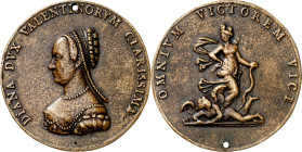 Francia. 1525. Diana de Poitiers, duquesa de Valentinois. Medalla. (Armand II p. 250, nº 10 sim) (Jones I p. 234-232 sim). Grabadores: A. Olivier y P....