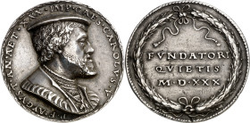 1530. Carlos I. Coronación como emperador del Sacro Imperio Romani Germánico. Medalla. (Armand I p. 137, nº 7) (Bernhart 65) (Habich 1010) (RAH. 11 y ...