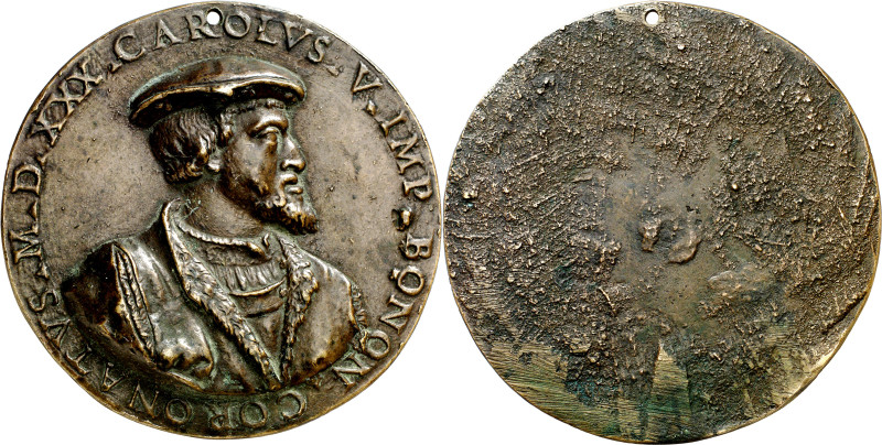 1530. Carlos I. Coronación como emperador del Sacro Imperio Romano Germánico. Pl...