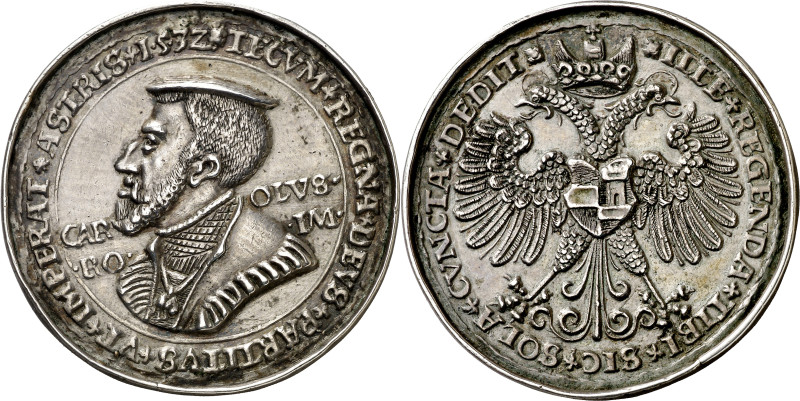 Alemania. 1532. Carlos I. Retrato de Carlos I. Medalla. (Bernhart 125) (V.Q. 135...