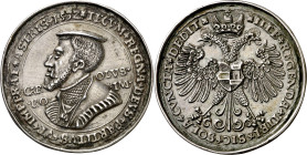 Alemania. 1532. Carlos I. Retrato de Carlos I. Medalla. (Bernhart 125) (V.Q. 13521 var). Grabador: H. Magdeburger. Provista de un listel. Ex Colección...