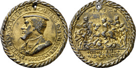 Alemania. 1532. Carlos I. Batalla de Cannas. Medalla. (Bernhart 126) (V.Q. 13515, en plata). Grabador: H. Magdeburger. Perforación. Gráfila de cordón ...