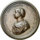 s/d (hacia 1536). Carlos I. Margarita de Parma, gobernadora de los Países Bajos (1559-1567) y del Condado de Borgoña. Placa de anverso. Serie Medicea....