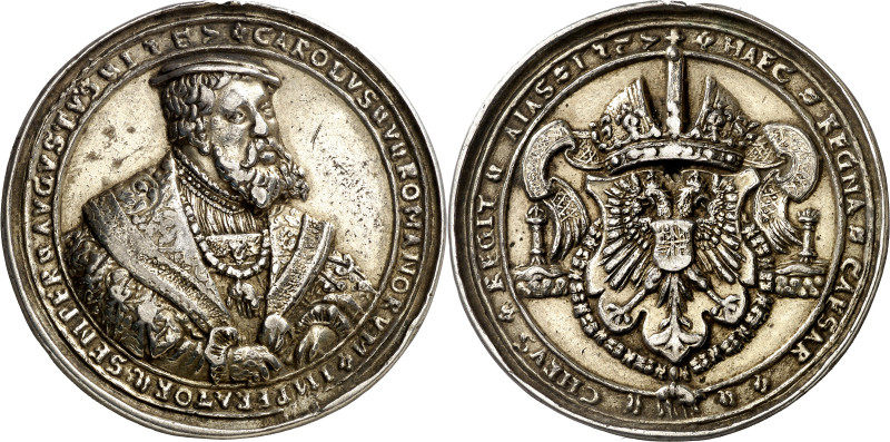 Alemania. 1537. Carlos I. Retrato del emperador. Medalla. (Bernhart 132 sim) (Ha...