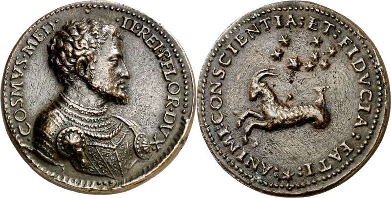 Italia. s/d (hacia 1540). A Cosme I de Médici. Medalla. (Álvarez Ossorio p. 188,...