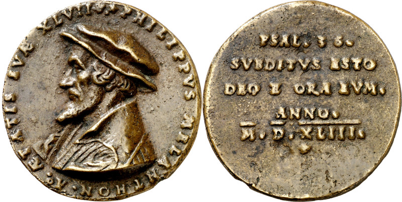 Alemania. 1543. A Felipe de Melanchthon (1497-1560), reformador. Medalla. (Habic...