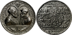 Alemania. 1547. Carlos I. Batalla de Mühlberg. Medalla. (Bernhart 135). Grabador: N. Milicz. Bella. Ex Colección Valentín de Céspedes. Plomo fundido. ...
