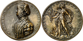 s/d (hacia 1548). Carlos I. María de Austria. Medalla. (Armand II p. 237, nº 6) (Van Mieris III nº 271). Grabador: J. da Trezzo, Pompeo o Leone Leoni....