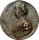 s/d (hacia 1548). Carlos I. María de Austria. Medalla. (Armand II p. 237, nº 6) (Van Mieris III nº 271). Grabador: J. da Trezzo, Pompeo o Leone Leoni....
