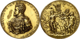s/d (hacia 1549). Carlos I. El futuro Felipe II de España como príncipe de Austria. Medalla. (Amorós 38) (Álvarez Ossorio p. 148, nº 159) (Armand I p....