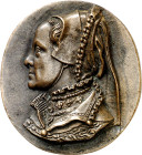 s/d (hacia 1555). Felipe II. María I, reina de Inglaterra. Placa de reverso. Ovalada. Unifaz. Ex Colección Valentín de Céspedes. Bronce fundido. 21,15...