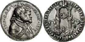 s/d (hacia 1555). Llegada del príncipe Felipe II a Bruselas. Medalla. (Amorós 37) (Álvarez Ossorio p. 123, nº 158) (Armand II p. 182, nº 12) (Bernhart...