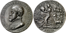s/d (hacia 1560). Felipe II. Alegoría de las Indias. Medalla. (Álvarez Ossorio p. 151, nº 230) (Armand I p. 239, nº 10) (Cano 6, p. 110 var metal) (V....