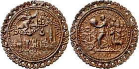 s/d (hacia 1560). Felipe II. Alegoría de las Indias. Medalla. (Álvarez Ossorio p. 151, nº 230 rev) (Armand I p. 239, nº 10 rev) (Cano 6, p. 110 rev) (...