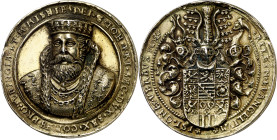 s/d (hacia 1560). Fernando I. A Juan Federico II, duque de Sajonia, conde y protector de Turingia y Margrave de Meissen. Medalla. (Habich p. 126). Gol...
