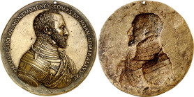 1563. Felipe II. A Felipe de Montmorency, almirante de la flota de Felipe II y conde de Horn. Placa de anverso. (Museo de Rotendam 57365 anv. sim) (Va...