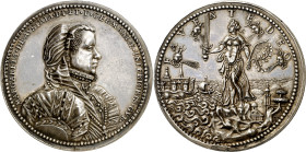 s/d (hacia 1567). Felipe II. Margarita de Parma. Su resolución heroica e indulgencia con los confederados. Medalla. (V.Q. 13642 var) (Van Loon I p. 86...
