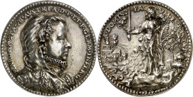 1567. Felipe II. Margarita de Parma. Su resolución heroica e indulgencia con los confederados. Medalla. (Álvarez Ossorio p.98-99, nº 223) (V.Q. 13644)...