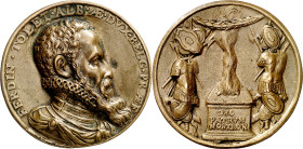 1568. Felipe II. Victorias del duque de Alba. Medalla. (Armand II p. 246, nº 10) (V.Q. 13654 var metal) (Van Loon I p. 119, nº 1) (Vanhoudt Med. 1568-...
