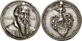 Alemania. 1568. Maximiliano II. Nuremberg. A Lorenzo Dürnhofer, teólogo y patricio de la ciudad Imperial de Nuremberg. Medalla. (Lanna 1158). Grabador...