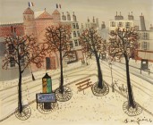 *
ARMAND MARIE GUÉRIN
Französischer Künstler, 1913-1983

Platz mit Bäumen

Unten rechts signiert "A. M. Guérin".
Öl auf Hartfaserplatte, 60 x 7...