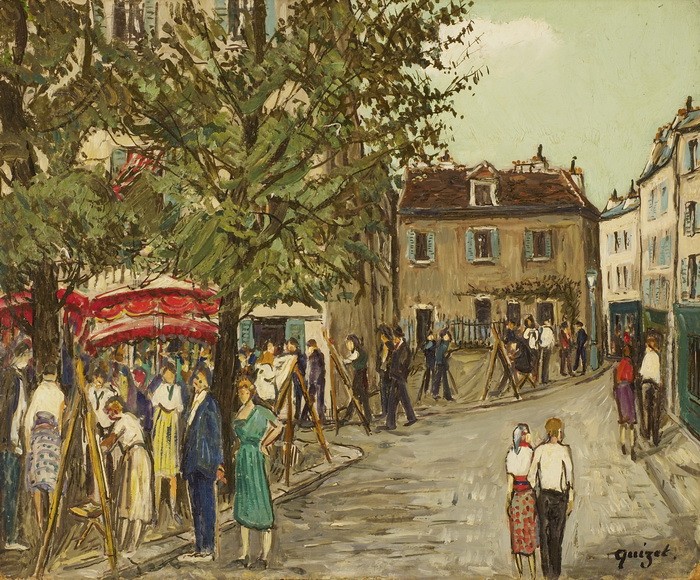 ALPHONSE QUIZET
Paris 1885-1955 Pré-Saint-Gervais

"Vie de Montmartre"

Unten re...