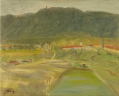*
WILLY HUG
Zürich 1917-2006 Zürich

Landschaft mit Ortschaft vor Hügelkette

Unten links signiert "W. Hug".
Öl auf Lwd., 55 x 68 cm