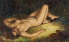 *
KASIMIR RUBOLOWSKI
Polnischer Künstler, 1919-1994

Auf Waldboden liegender weiblicher Akt

Unten links signiert "K. Rubolowski".
Öl auf Lwd., 50 x 8...