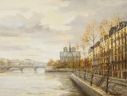 ROGER DELAPIERRE
Geb. 1935 in Genf

Ansicht der Notre Dame de Paris von den Quais de Seine aus

Unten rechts signiert "Delapierre".
Öl auf Lwd., 46 x ...