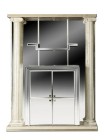 *
Halbschrank mit Säulen, 20. Jh.

Marmor, Holz und verspiegeltes Glas. Viertüriger Halbschrank mit Säulenumrahmung, Spiegelhintergrund und Bücherabla...