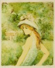 *
BERNARD CHAROY
geb. 1931 in Nant-Le-Grand

Mädchen mit Hut in Parklandschaft

Unten rechts in Bleistift undeutlich signiert "Renar Charay?", u...