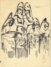*
ROBERTO MARCELLO IRAS BALDESSARI
Innsbruck 1894-1965 Rom

Fünf Spanierinnen beim Stierkampf

Unten rechts monogrammiert "RMB".
Tuschfeder, 25,8 x 21...