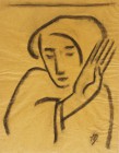 *
ARTUR BRYKS
Geb. 1894

Frauenbildnis mit erhobener Hand

Unten rechts monogrammiert "AB". Rückseitig bezeichnet "Artur Bryks // Lugano-Porza".
Kohle...