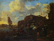*
Nachfolger des NICOLAES PIETERSZ. BERCHEM
Haarlem 1620-1683 Amsterdam

Italienischer Hafen

Trägt rechts auf halber Höhe Signatur "Berchem".
...