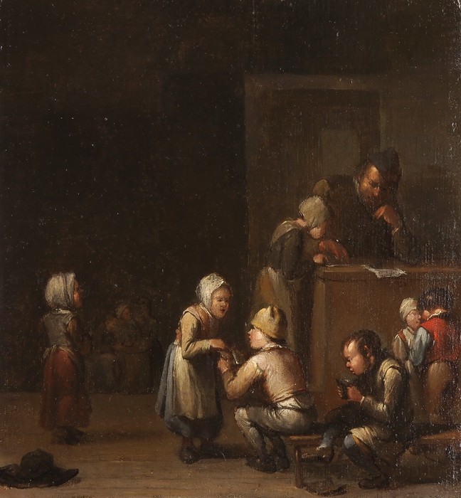 EGBERT VAN HEEMSKERCK I
Haarlem 1634/35-1704 London

Dorfschule

Öl auf Holz, 25...