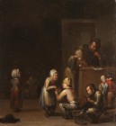 EGBERT VAN HEEMSKERCK I
Haarlem 1634/35-1704 London

Dorfschule

Öl auf Holz, 25 x 23,3 cm

Gutachten:
Wir danken Frau Ellis Dullaart, Rijksbureau voo...