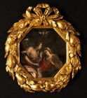 ITALIENISCHE SCHULE 17. JH.

Die Verkündigung Mariä

Öl auf Schiefertafel, achteckig, 19,5 x 19,2 cm
