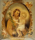 *
KOLONIALSPANISCHE SCHULE 18. JH.

Der hl. Josef mit dem Jesuskind

Öl auf Lwd., 90 x 80 cm