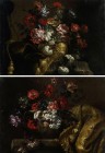 JEAN BAPTISTE MONNOYER
Lille 1636-1699 London

Gegenstücke: Blumenstillleben mit Draperien und Quasten

Öl auf Lwd., doubliert, je 75 x 103 cm
...