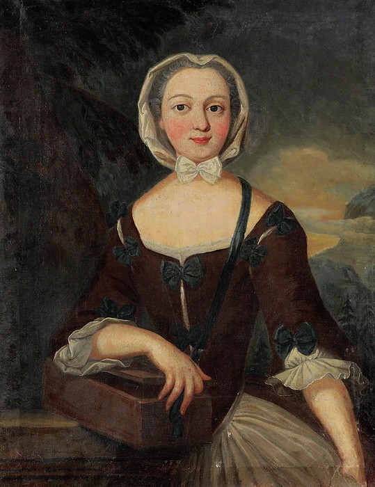 *
SÜDDEUTSCHE SCHULE UM 1760

Portrait einer jungen Frau mit Sammelkiste

Ö...
