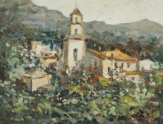 *
PIETRO SCOPPETTA
Amalfi 1863-1920 Neapel

Südliches Dorf mit Blick auf Kirche

Unten rechts signiert "P. Scoppetta".
Öl auf Holz, 18 x 23,5 cm