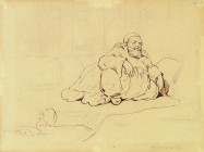 JEAN LOUIS ANDRÉ THÉODORE GÉRICAULT
Rouen 1791-1824 Paris

Turc Assis

Unten rechts Signatur "Géricault". Rückseitig handschriftliche Provenienzangabe...
