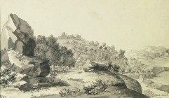 JEAN-ANTOINE LINCK
Genf 1766-1843 Genf

Landschaft mit Felsblöcken und Blick in die Savoyen - Landschaft mit Gehöft

Beide unten rechts signiert "J. A...