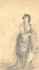 *
JEAN BEX
Geb. 1805 in Valenciennes

Elegante Dame mit Hund - Studie

Unten links signiert "Bex" und datiert "1883". Rückseitig bezeichnet "Jean Bex ...