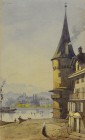 R. H. CATHBERT
Englischer Künstler, 1. Hälfte 19. Jh.

Ansicht des Zurgilgen-Hauses mit Reussufer

Entstanden wohl um 1840.
Aquarell, 22,6 x 14 ...