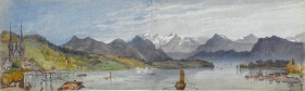R. H. CATHBERT
Englischer Künstler, 1. Hälfte 19. Jh.

Panoramaansicht "Lucerne" und Ansicht "Lac de 4 Cantons - Mont Pilate"

Unten rechts betitelt "...