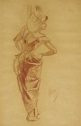 *
JULES CHÉRET
Paris 1836-1932 Nizza

Junge Frau in Kostüm, stehend

Rechts signiert "Chéret".
Rote Kreide, LM 38 x 24 cm, gerahmt

Provenienz:
Vormal...