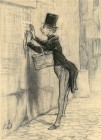 *
In der Art des HONORE DAUMIER
Marseille 1808-1879 Valmondois

Le Placeur

Verso unbekannter Sammlerstempel.
Kohlezeichnung, 25,2 x 18,3 cm

Literatu...