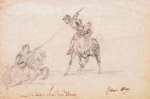 ROBERT FLEURY
Französischer Künstler 19. Jh.

La Bataille de Nancy (Der Tod Karl des Kühnen)

Unten rechts signiert "Robert Fleury". Unten links bezei...